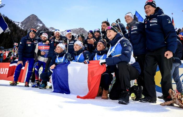 Biathlon | Antholz: Fabien Claude, Quentin Fillon-Maillet, Eric Perrot und Emilien Jacquelin gewinnen die Staffel und bescheren Frankreich einen historischen Vierer in Folge | Nordic Mag | Nr. 1 Biathlon