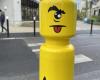 Seltsam und lustig, die Beiträge des Danton-Viertels in Le Havre, neu interpretiert vom Straßenkünstler Cyklop