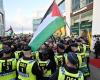 Spannungen zwischen Polizei und pro-palästinensischen Demonstranten vor der Malmö Arena