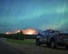 Eine Stadt in Kanada, die von einem heftigen Waldbrand bedroht ist