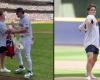 Cole Caufield macht den feierlichen Wurf in einem MLB-Spiel