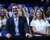 Federer ist mit seiner Frau Mirka und Schauspielerin Anna Wintour der Star auf der Tribüne beim Laver Cup