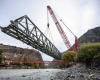 Die Eisenbahnbrücke über die Rhone zwischen Sierre und Chippis wird abgebaut