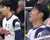 Son Heung-min bricht auf der Tottenham-Bank zusammen, nachdem er sichtlich schockiert war, weil Postecoglou ihn ausgewechselt hatte