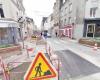 In der Rue Gambetta in Cherbourg-en-Cotentin werden weitere Arbeiten fertiggestellt