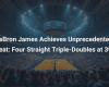 LeBron James erreicht eine beispiellose Leistung: Vier Triple-Doubles in Folge mit 39