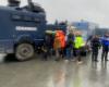 Mobilisierung der Bauern in der Gironde: Demonstranten werden von den Gendarmen aus Beychac-et-Caillau evakuiert