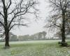 Während eine Wetterwarnung herausgegeben wird, fällt in Hampshire etwas Schnee