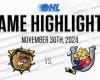 OHL-Highlights: Brantford Bulldogs @ Barrie Colts 30. November 2024