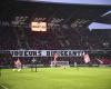 Ein zensiertes Banner im Roazhon Park – Frankreich – Stade Rennais