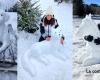 Ungewöhnlich: In Saint-Jeures schafft sie majestätische Schneeskulpturen von Tieren