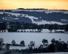 Schnee und Eis nähern sich der Normandie