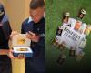 Als Mbappé sein neues personalisiertes goldenes Smartphone entdeckt