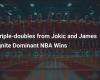 Triple-Doubles von Jokic und James sorgen für dominante NBA-Siege